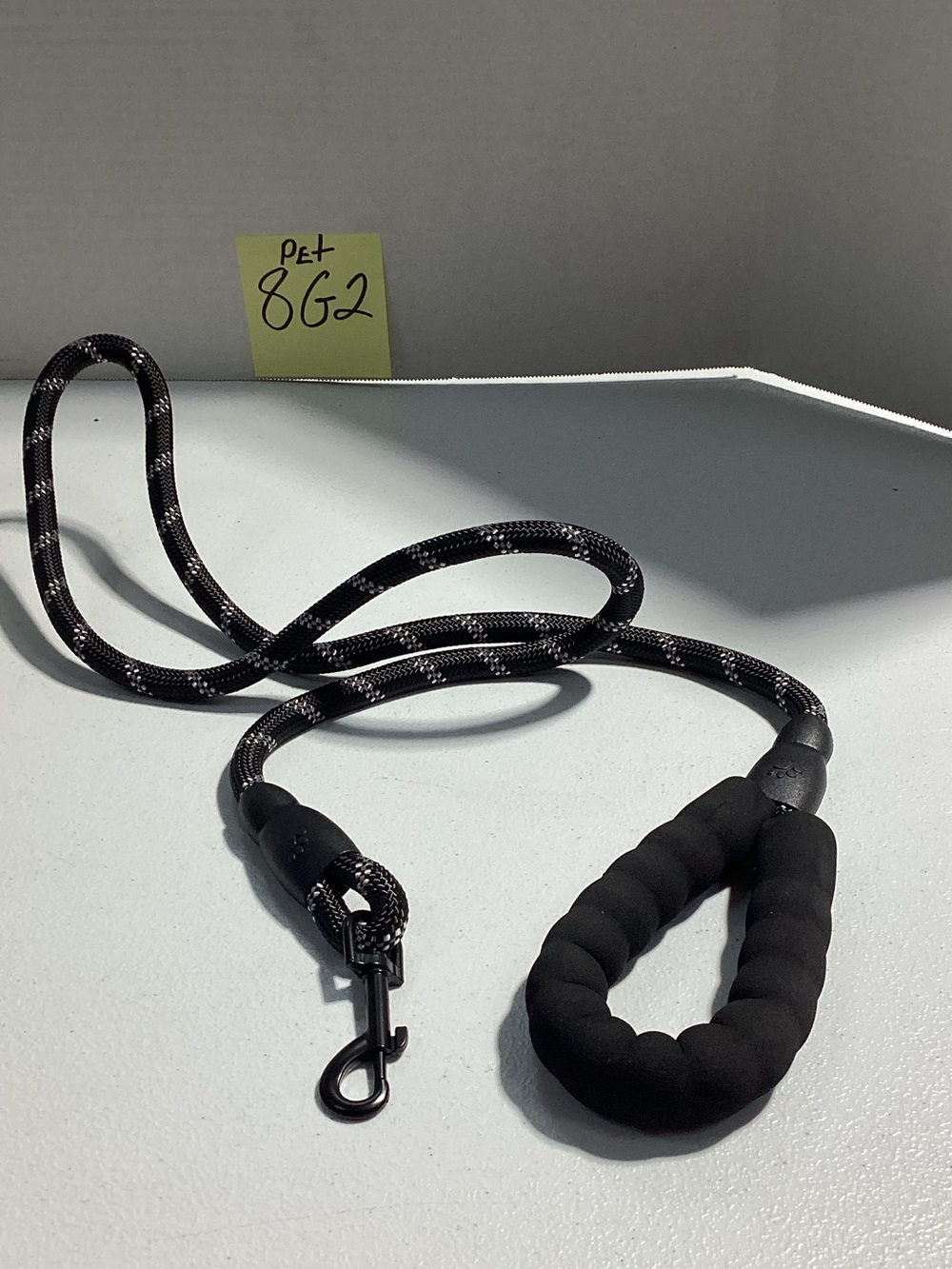 Black Padded Rope Dog Leash with Comfort Handle